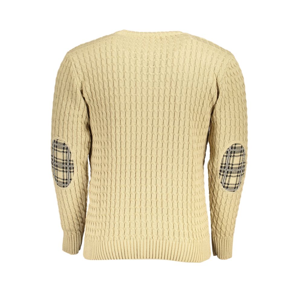 U.S. Grand Polo Beige Twisted Crew Neck Sweater U.S. Grand Polo