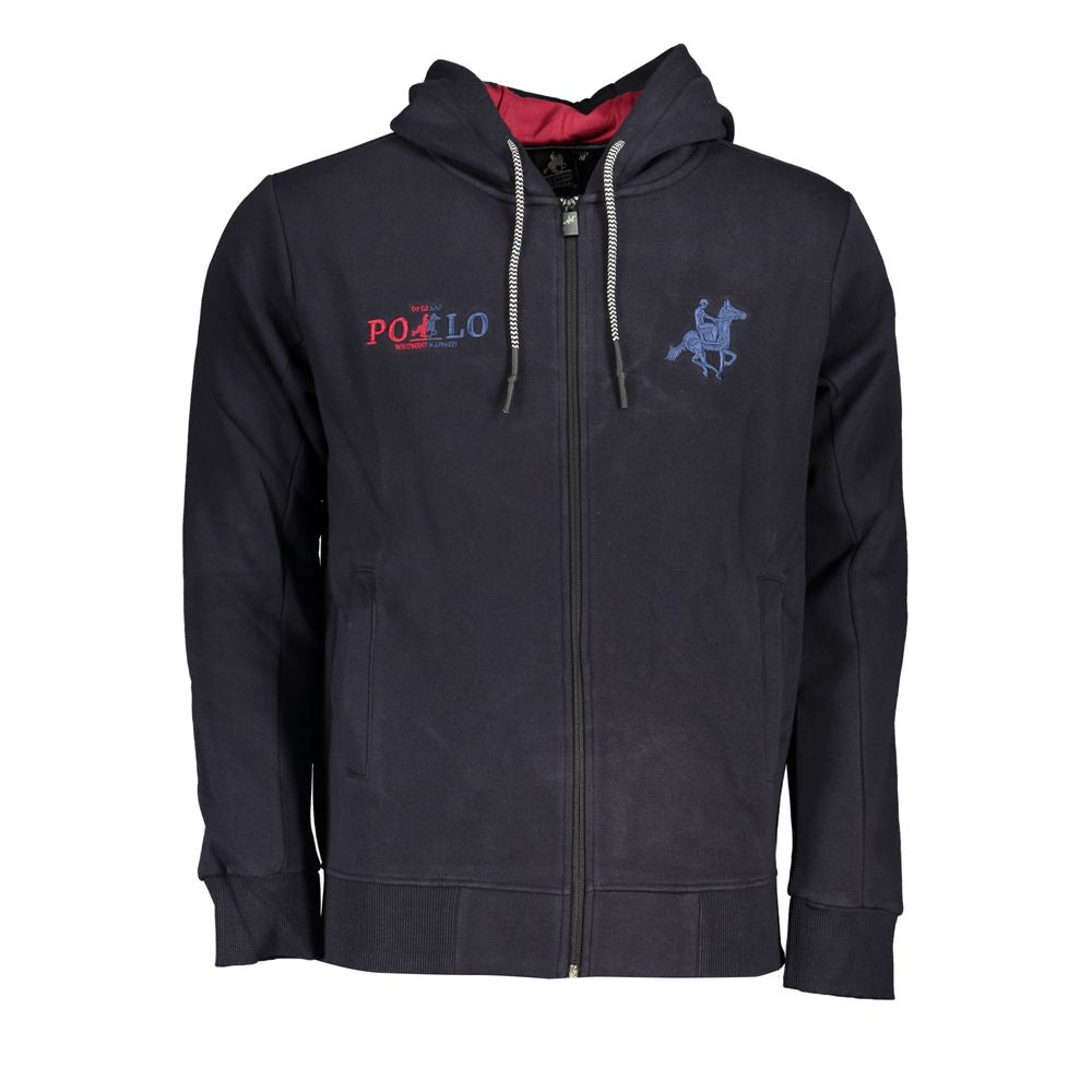 U.S. Grand Polo Chic Blue Hooded Fleece Sweatshirt U.S. Grand Polo