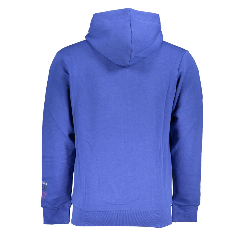 U.S. Grand Polo Chic Blue Hooded Fleece Sweatshirt with Embroidery U.S. Grand Polo