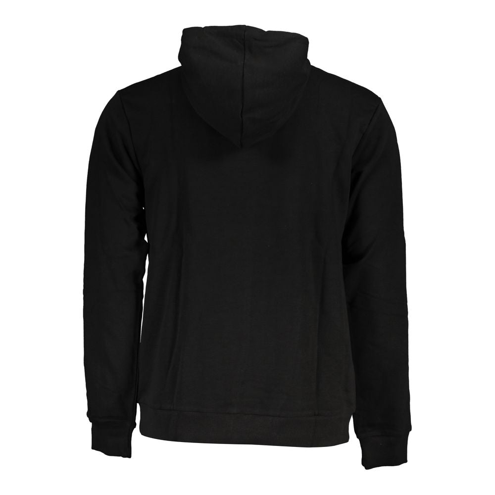 Fila Sleek Black Hooded Sweatshirt with Embroidery Fila