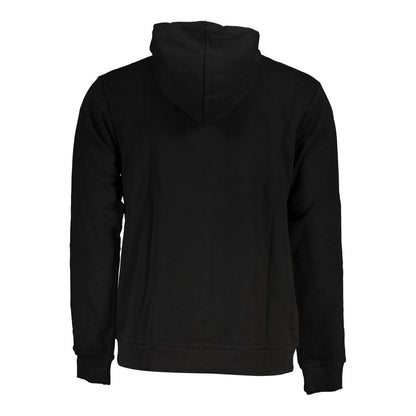 Fila Sleek Black Hooded Sweatshirt with Embroidery Fila