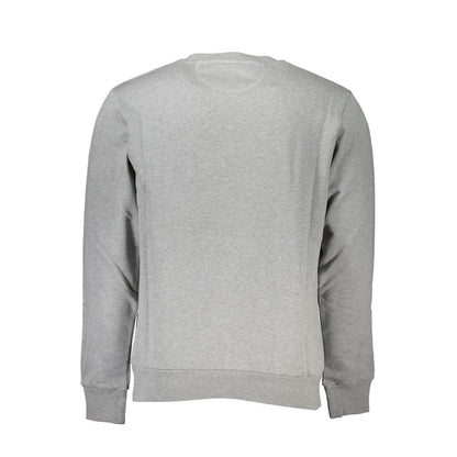 La Martina Chic Gray Crew Neck Cotton Sweatshirt La Martina