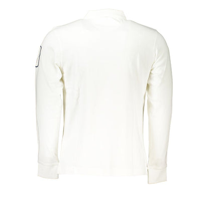 La Martina Elegant Long Sleeved White Polo La Martina