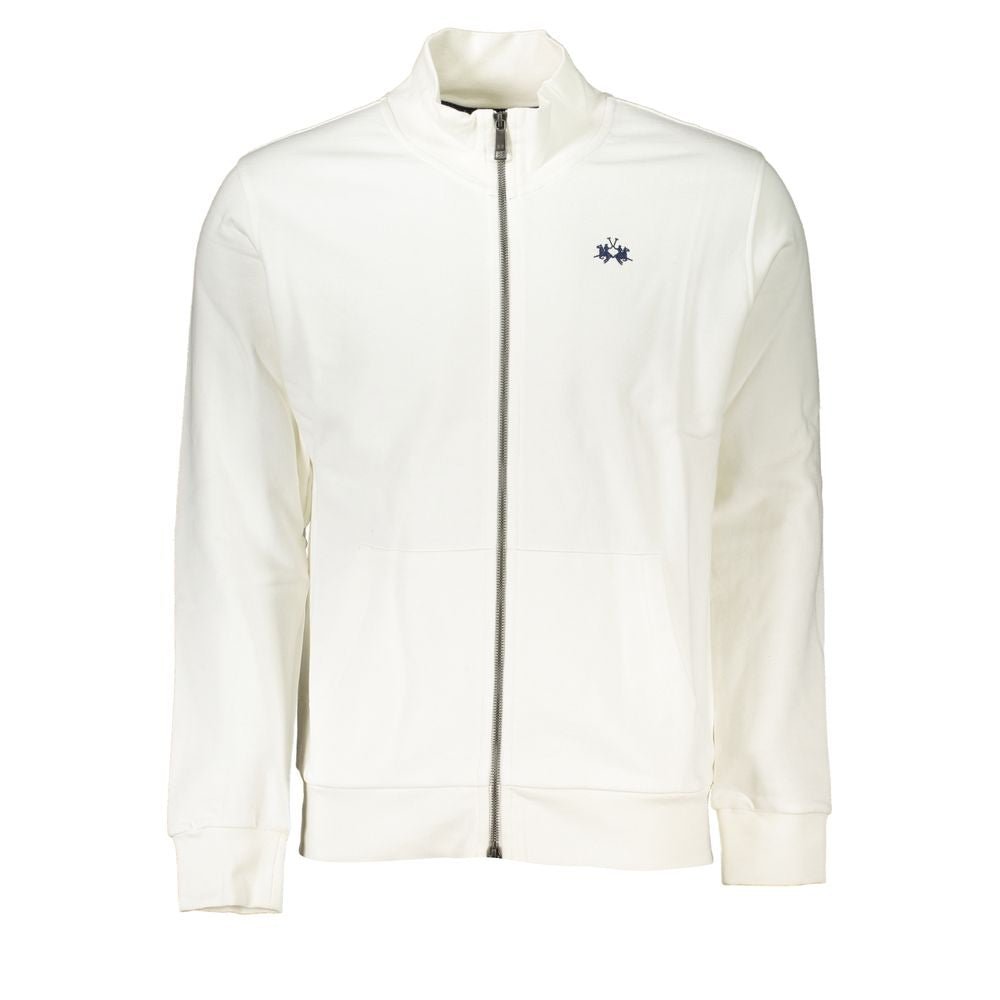 La Martina Elegant White Fleece Sweatshirt - Regular Fit La Martina