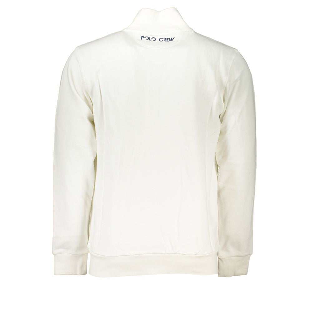 La Martina Elegant White Fleece Sweatshirt - Regular Fit La Martina