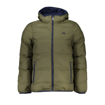 La Martina Elegant Green Hooded Jacket with Contrast Details La Martina