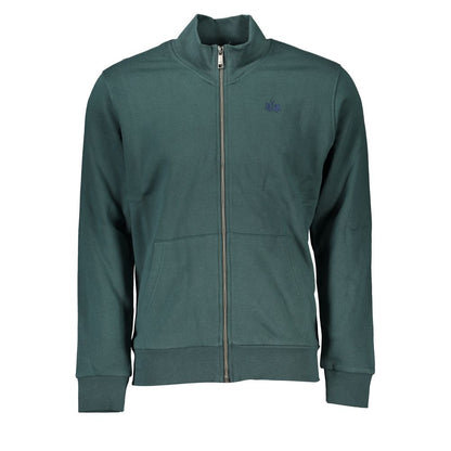 La Martina Elegant Green Fleece Sweatshirt with Embroidery La Martina