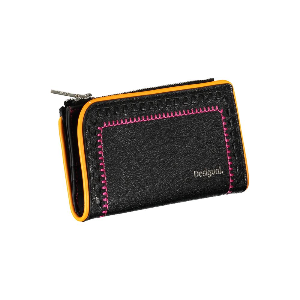 Desigual Elegant Black Two-Compartment Wallet Desigual