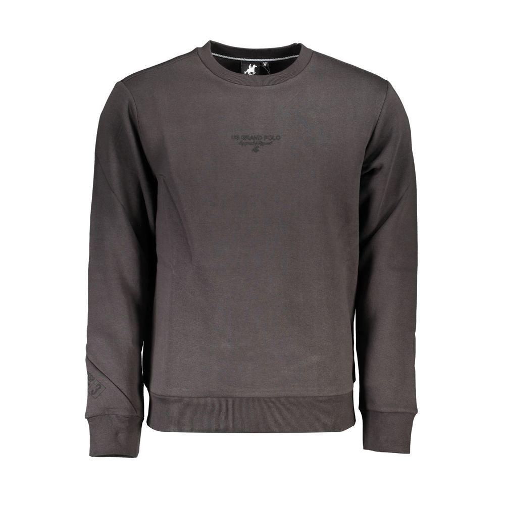 U.S. Grand Polo Sleek Gray Fleece Crew Neck Sweatshirt U.S. Grand Polo