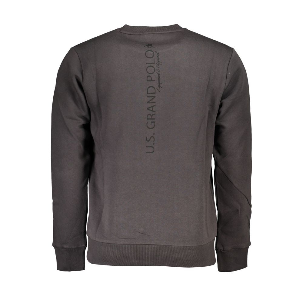 U.S. Grand Polo Sleek Gray Fleece Crew Neck Sweatshirt U.S. Grand Polo