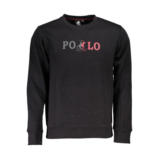 U.S. Grand Polo Chic Crew Neck Fleece Sweatshirt in Black U.S. Grand Polo