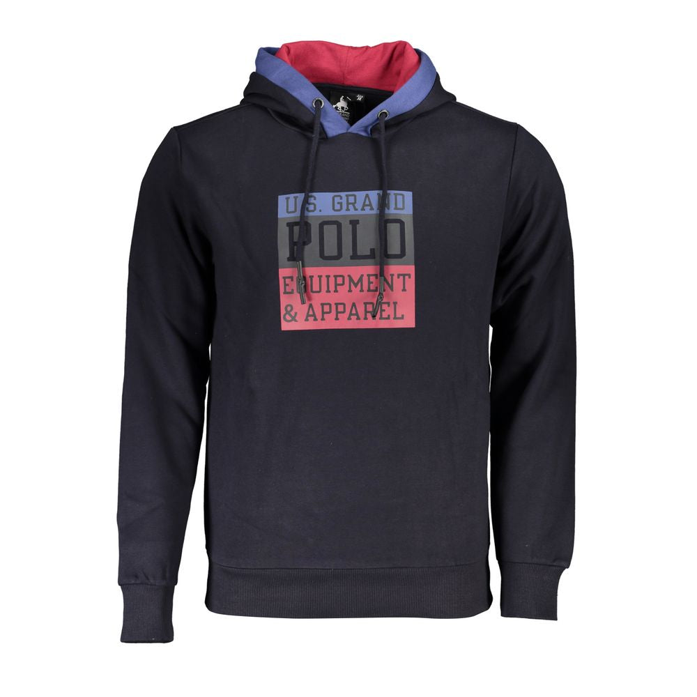 U.S. Grand Polo Classic Blue Contrast Hooded Sweatshirt U.S. Grand Polo