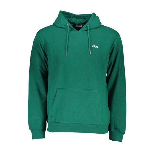 Fila Chic Green Cotton Blend Hooded Sweatshirt Fila