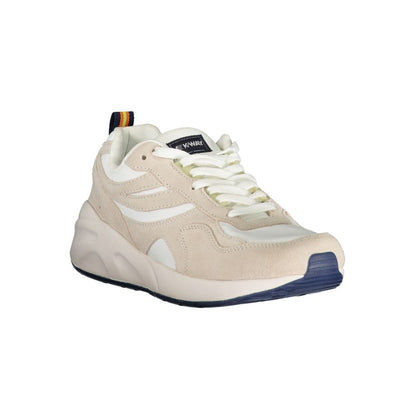 K-WAY Beige Lace-Up Sneakers with Contrast Details K-WAY