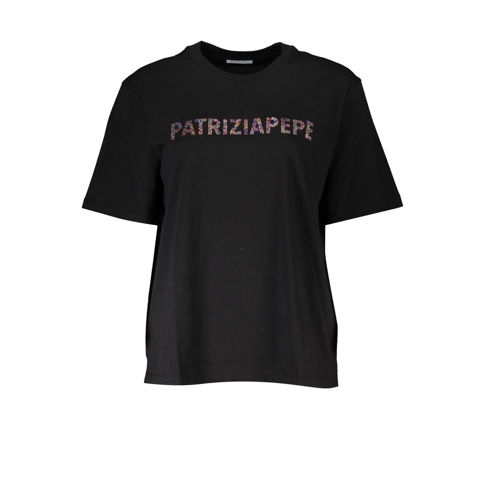 Patrizia Pepe Chic Rhinestone Crew Neck Tee Patrizia Pepe