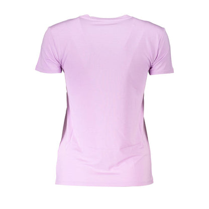 Patrizia Pepe Purple Rhinestone Crew Neck Tee Patrizia Pepe