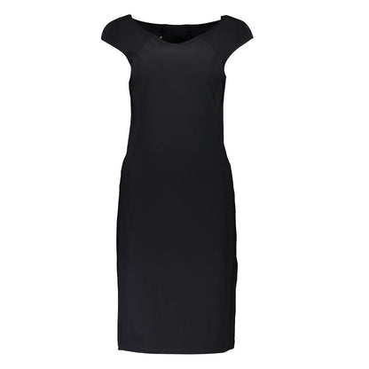 Patrizia Pepe Elegant Black Boat Neck Dress with Wide Straps Patrizia Pepe