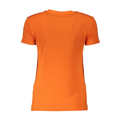 Patrizia Pepe Elegant Orange Rhinestone Tee Patrizia Pepe