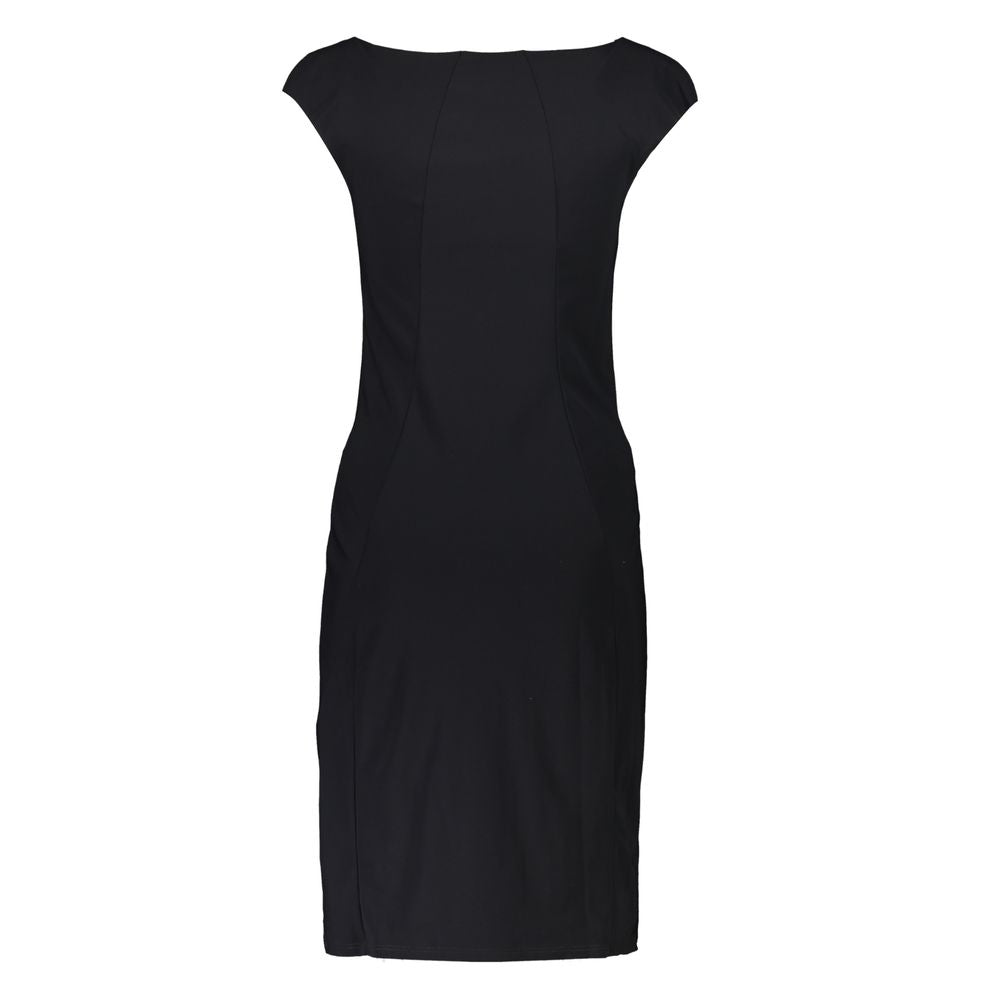 Patrizia Pepe Elegant Black Boat Neck Dress with Wide Straps Patrizia Pepe