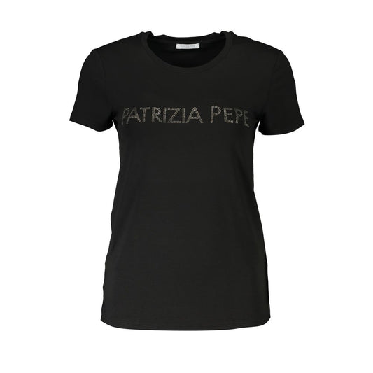 Patrizia Pepe Chic Rhinestone Crew Neck Tee Patrizia Pepe