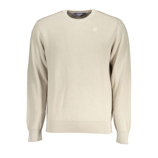 K-WAY Beige Crew Neck Cotton Sweater with Logo Detail K-WAY