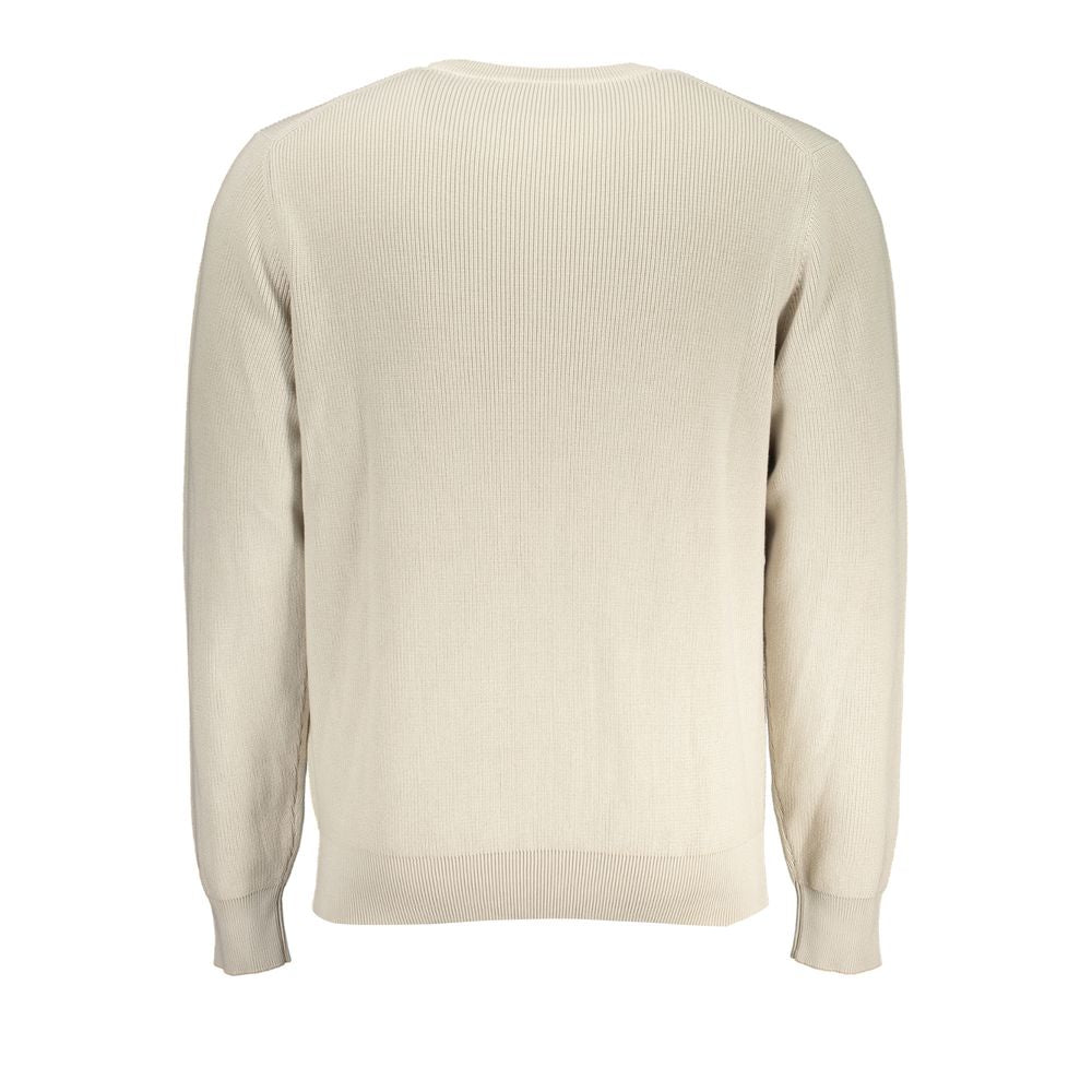 K-WAY Beige Crew Neck Cotton Sweater with Logo Detail K-WAY