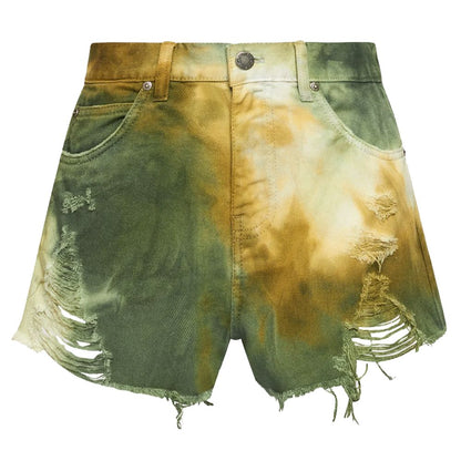 PINKO Chic Military Green Cotton Shorts for Women PINKO