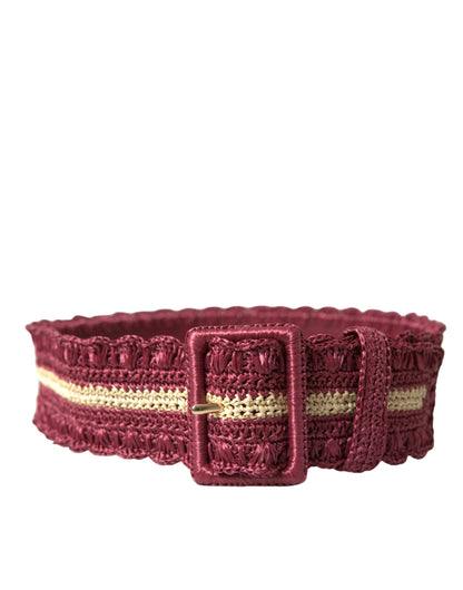 Dolce & Gabbana Maroon Elegance Canvas Waist Belt Dolce & Gabbana