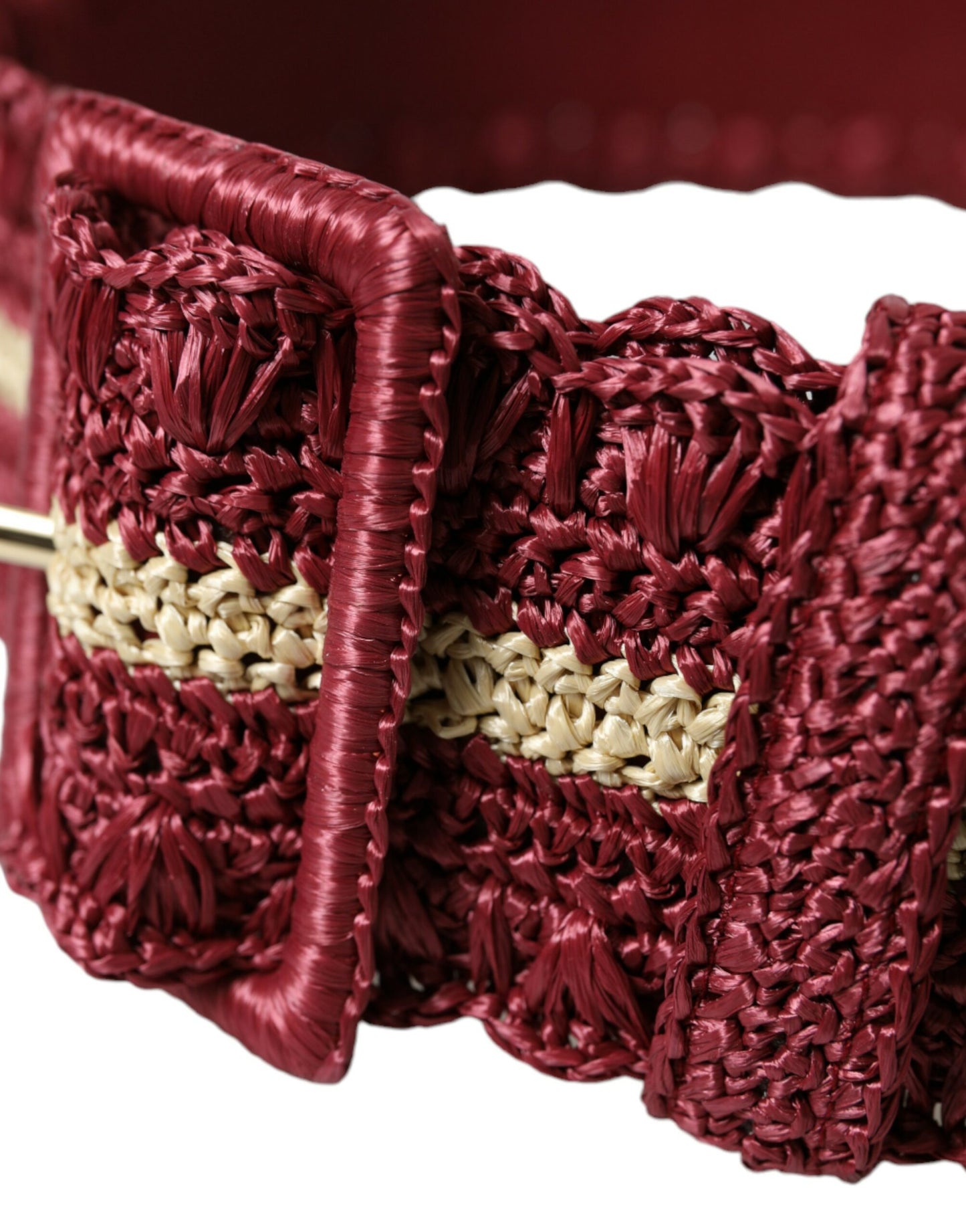 Dolce & Gabbana Maroon Elegance Canvas Waist Belt Dolce & Gabbana