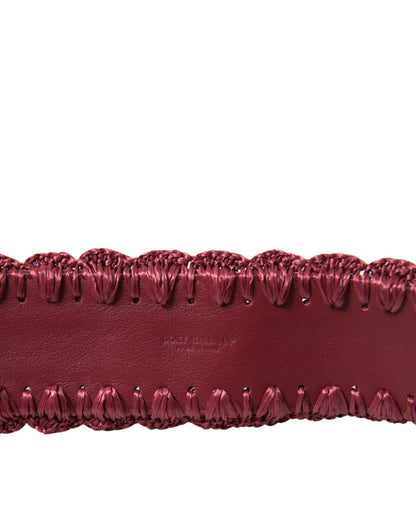 Dolce & Gabbana Maroon Elegance Canvas Waist Belt Dolce & Gabbana