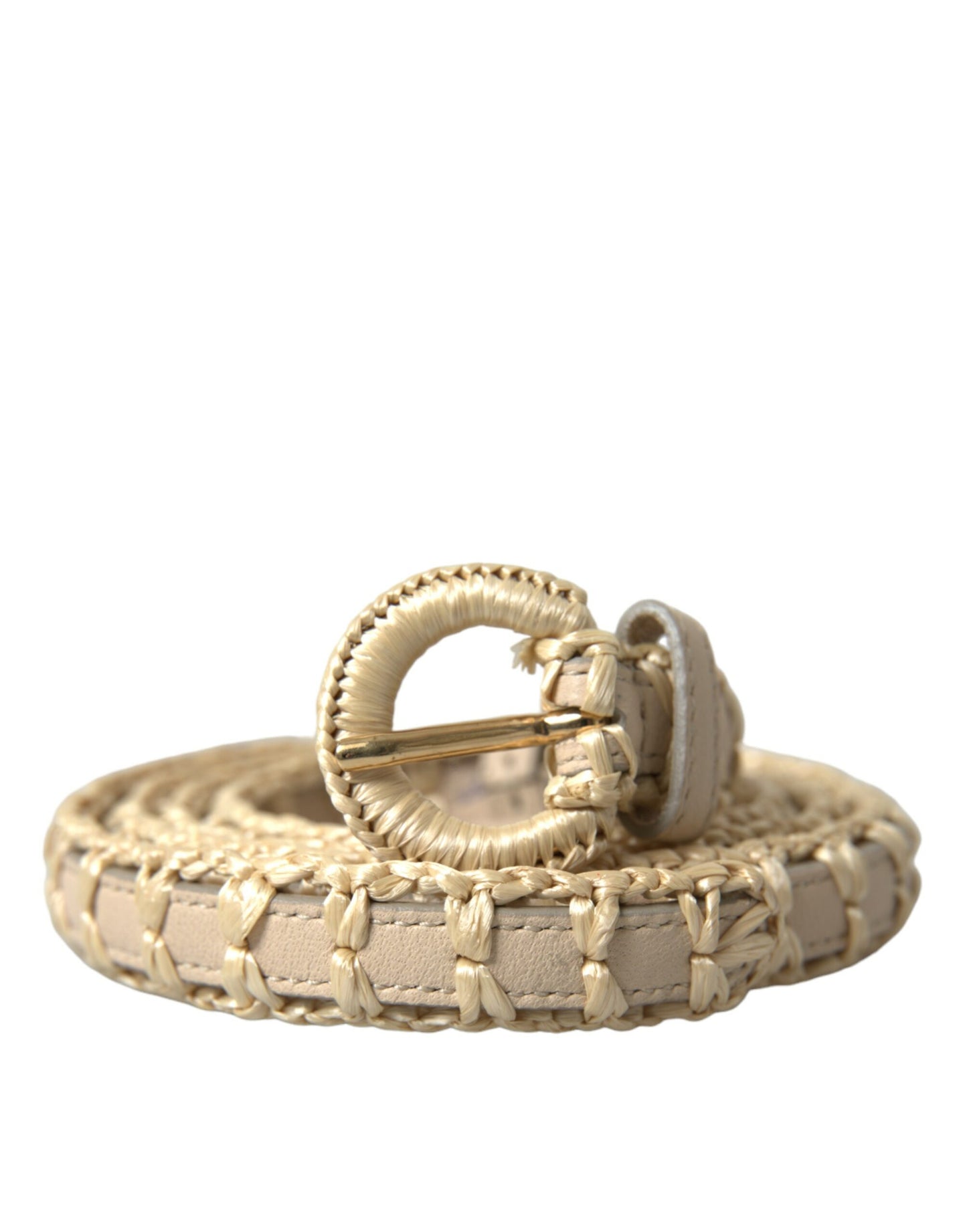 Dolce & Gabbana Elegant Beige Leather Waist Belt Dolce & Gabbana