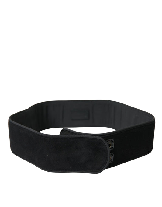 Dolce & Gabbana Elegant Suede Waist Belt in Timeless Black Dolce & Gabbana