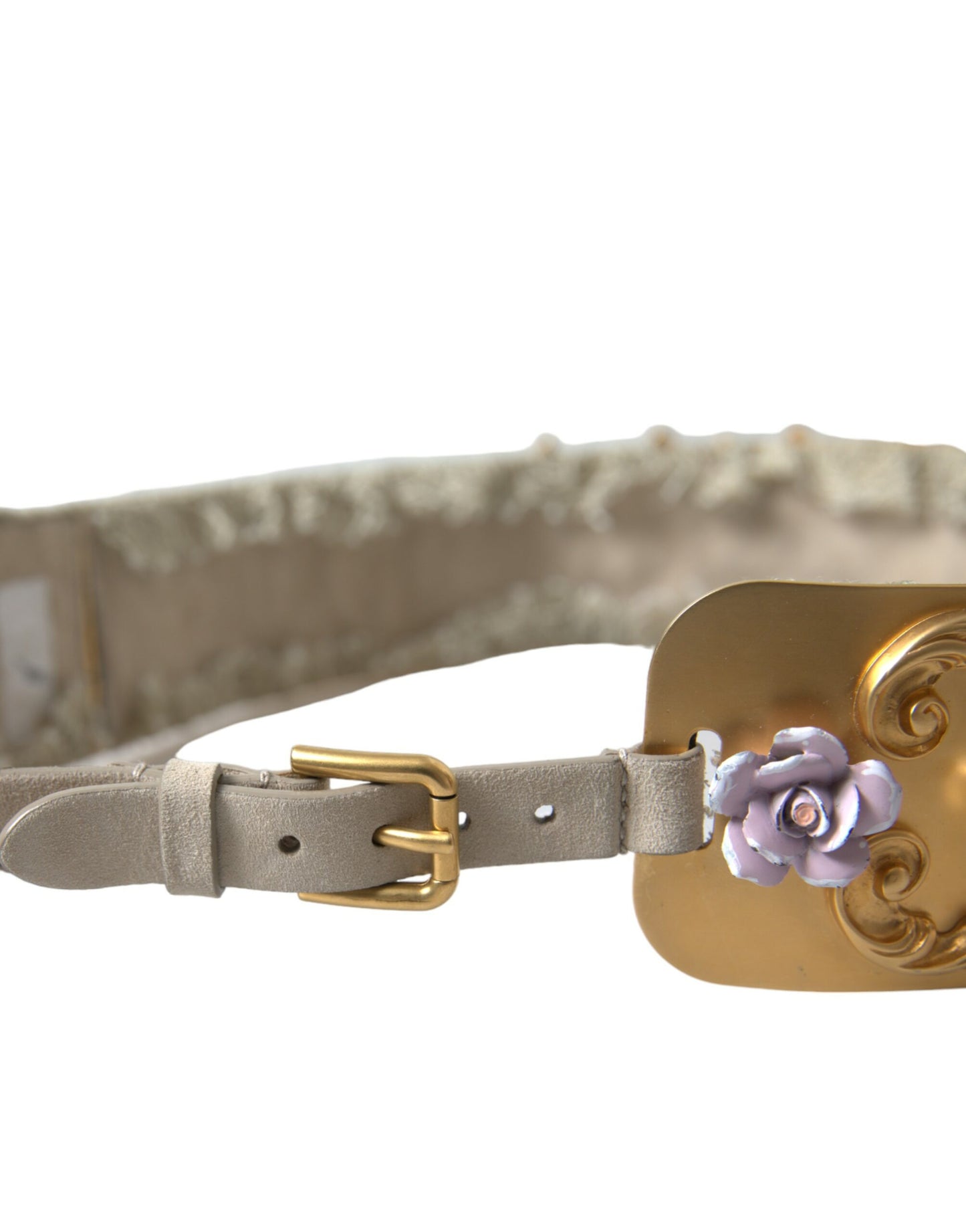 Dolce & Gabbana Elegant Gold-Tone Faux Pearl Floral Belt Dolce & Gabbana