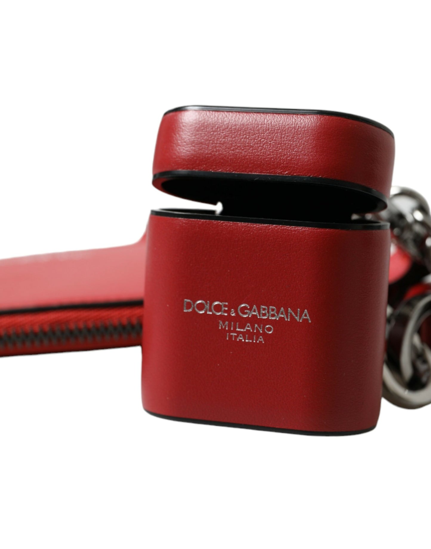 Dolce & Gabbana Elegant Red Leather Airpods Case Dolce & Gabbana