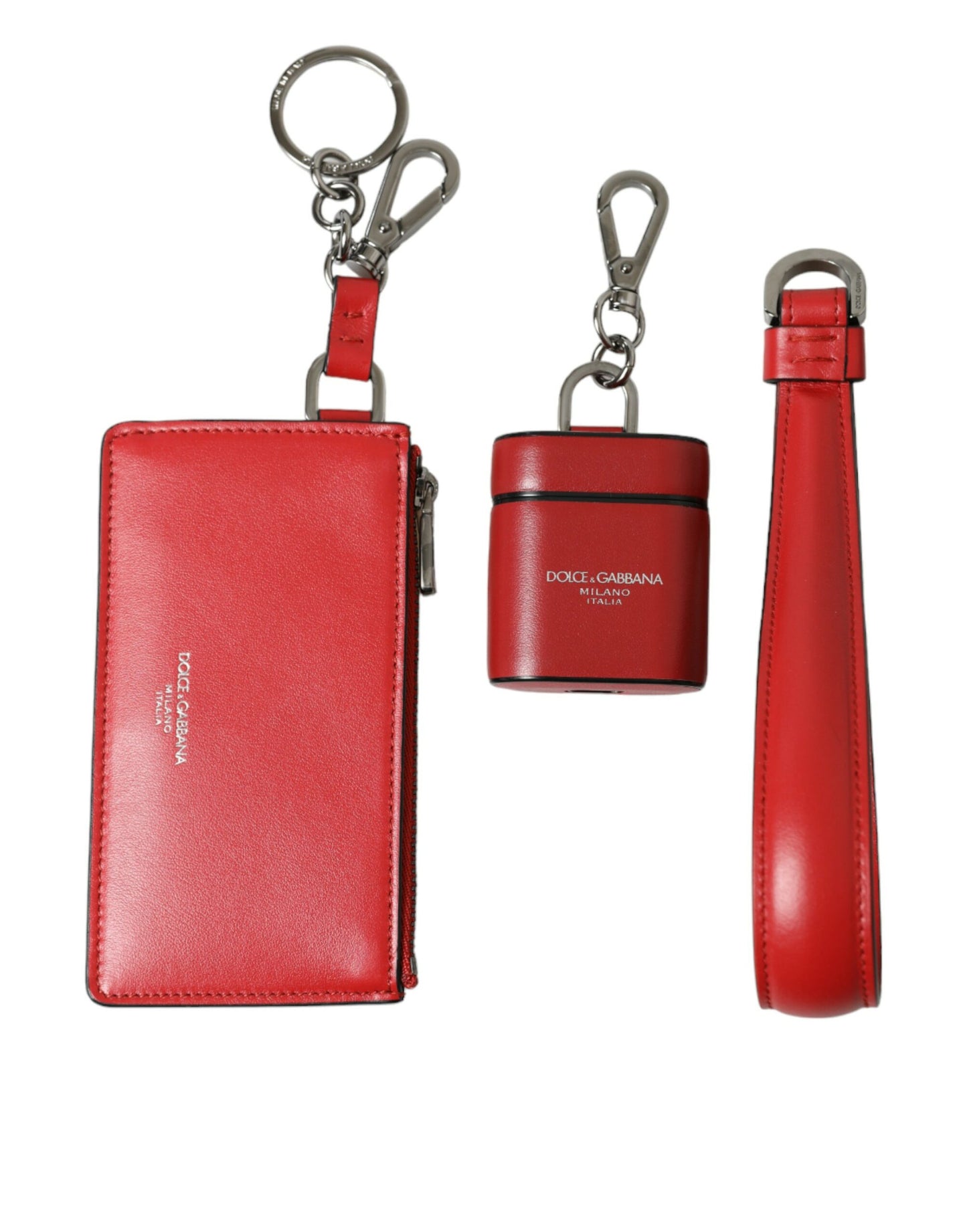 Dolce & Gabbana Elegant Red Leather Airpods Case Dolce & Gabbana