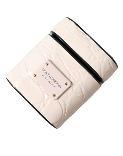 Dolce & Gabbana Elegant Light Pink Leather Airpod Case Dolce & Gabbana