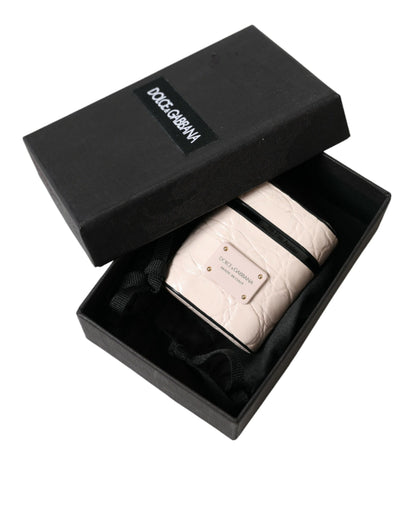 Dolce & Gabbana Elegant Light Pink Leather Airpod Case Dolce & Gabbana