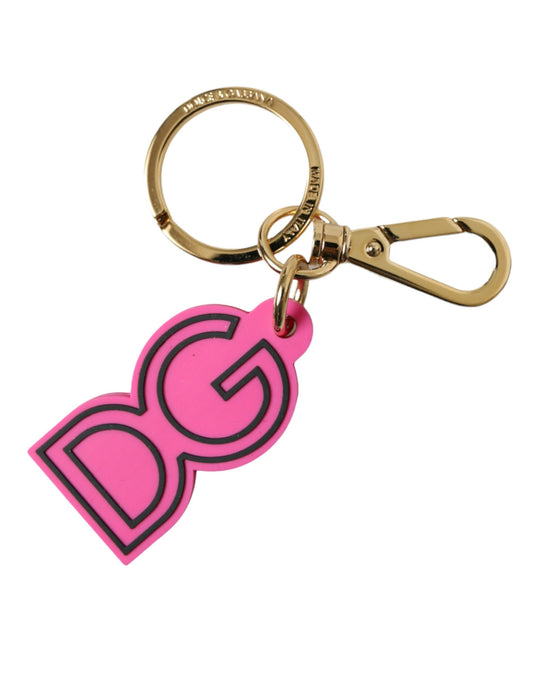 Dolce & Gabbana Chic Gold and Pink Keychain Elegance Dolce & Gabbana