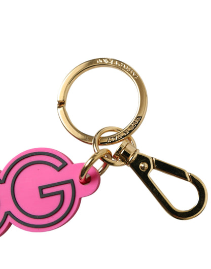 Dolce & Gabbana Chic Gold and Pink Keychain Elegance Dolce & Gabbana