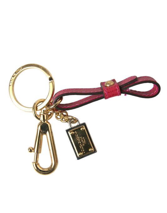 Dolce & Gabbana Stunning Red Leather Keychain Dolce & Gabbana