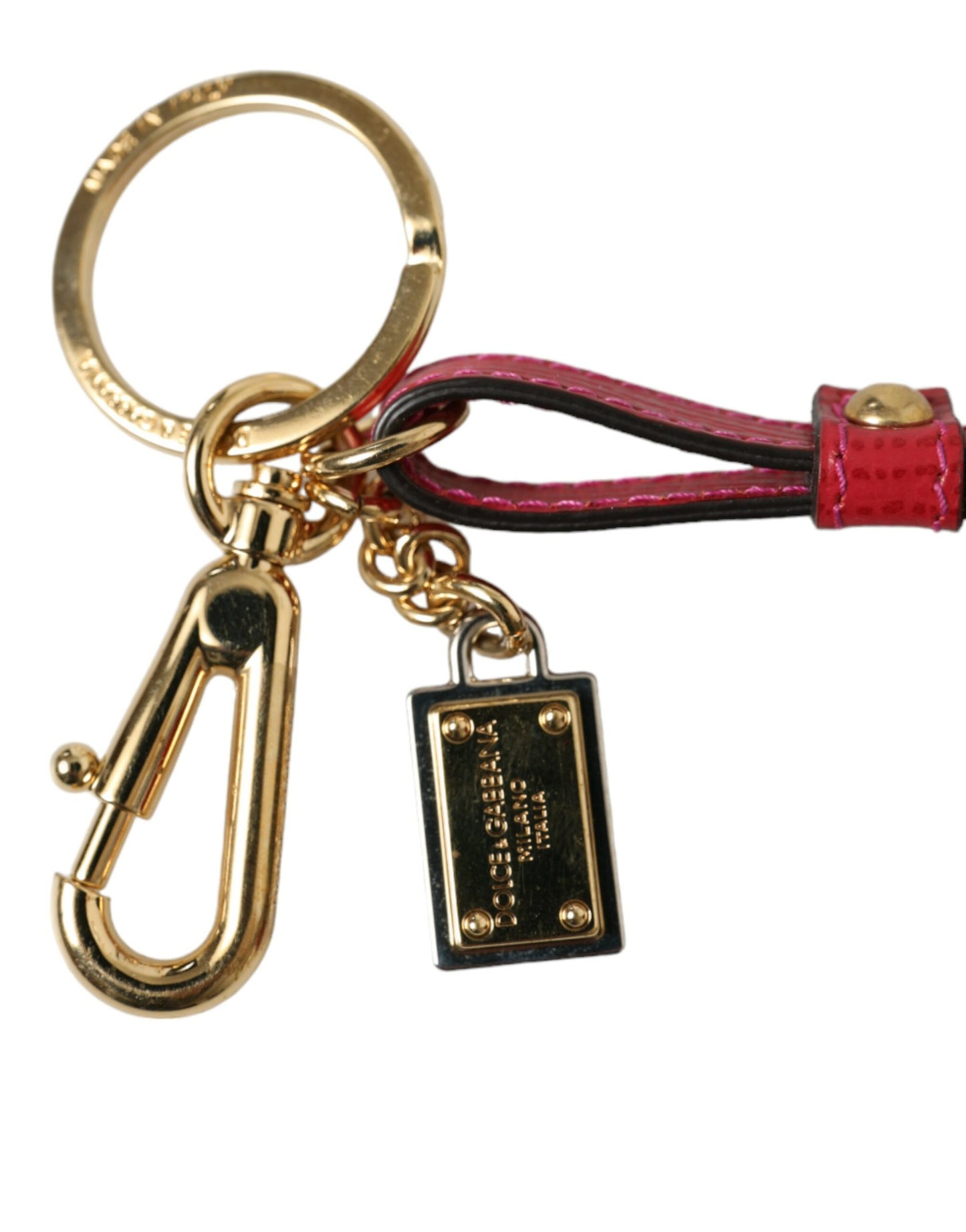 Dolce & Gabbana Stunning Red Leather Keychain Dolce & Gabbana