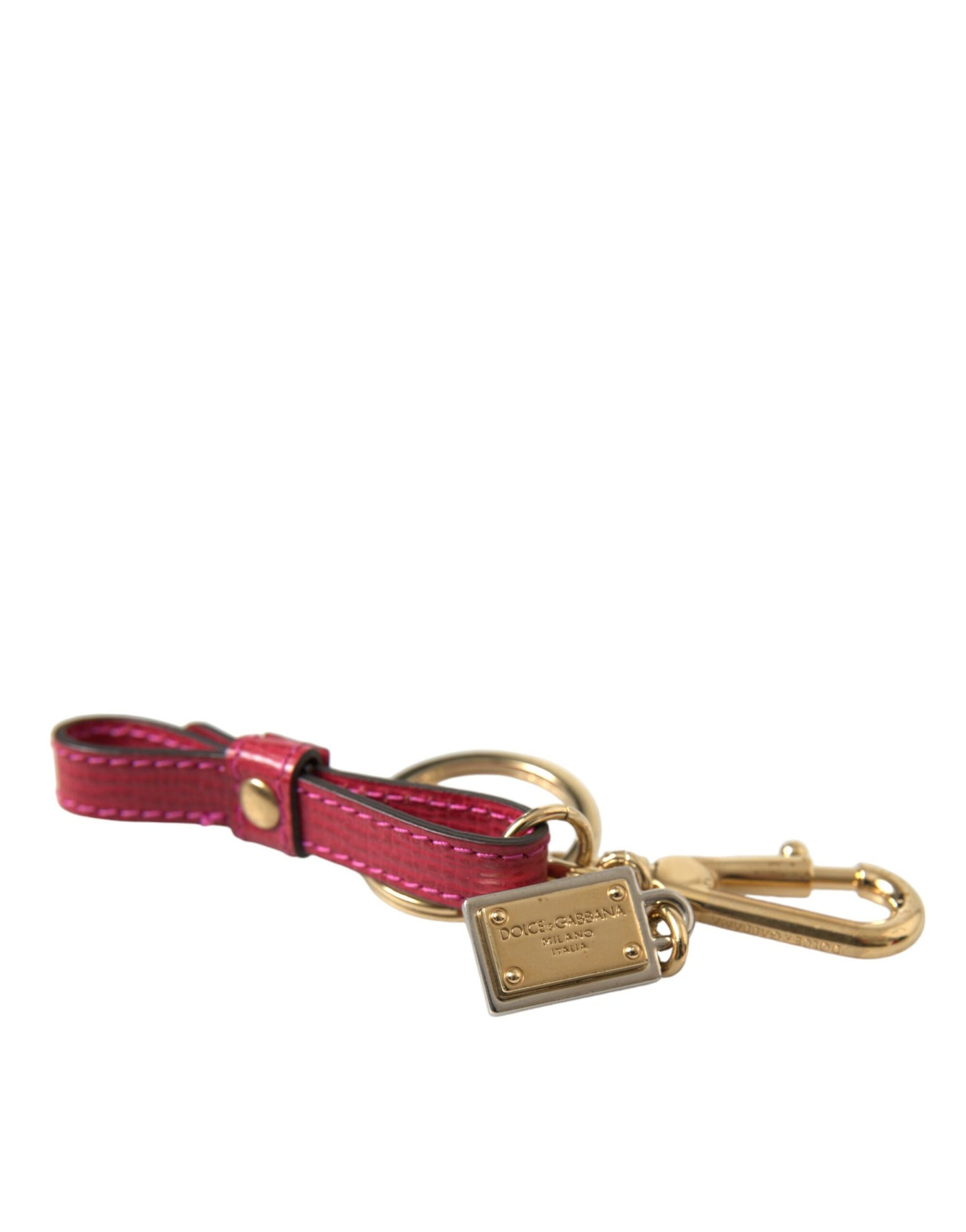 Dolce & Gabbana Stunning Red Leather Keychain Dolce & Gabbana