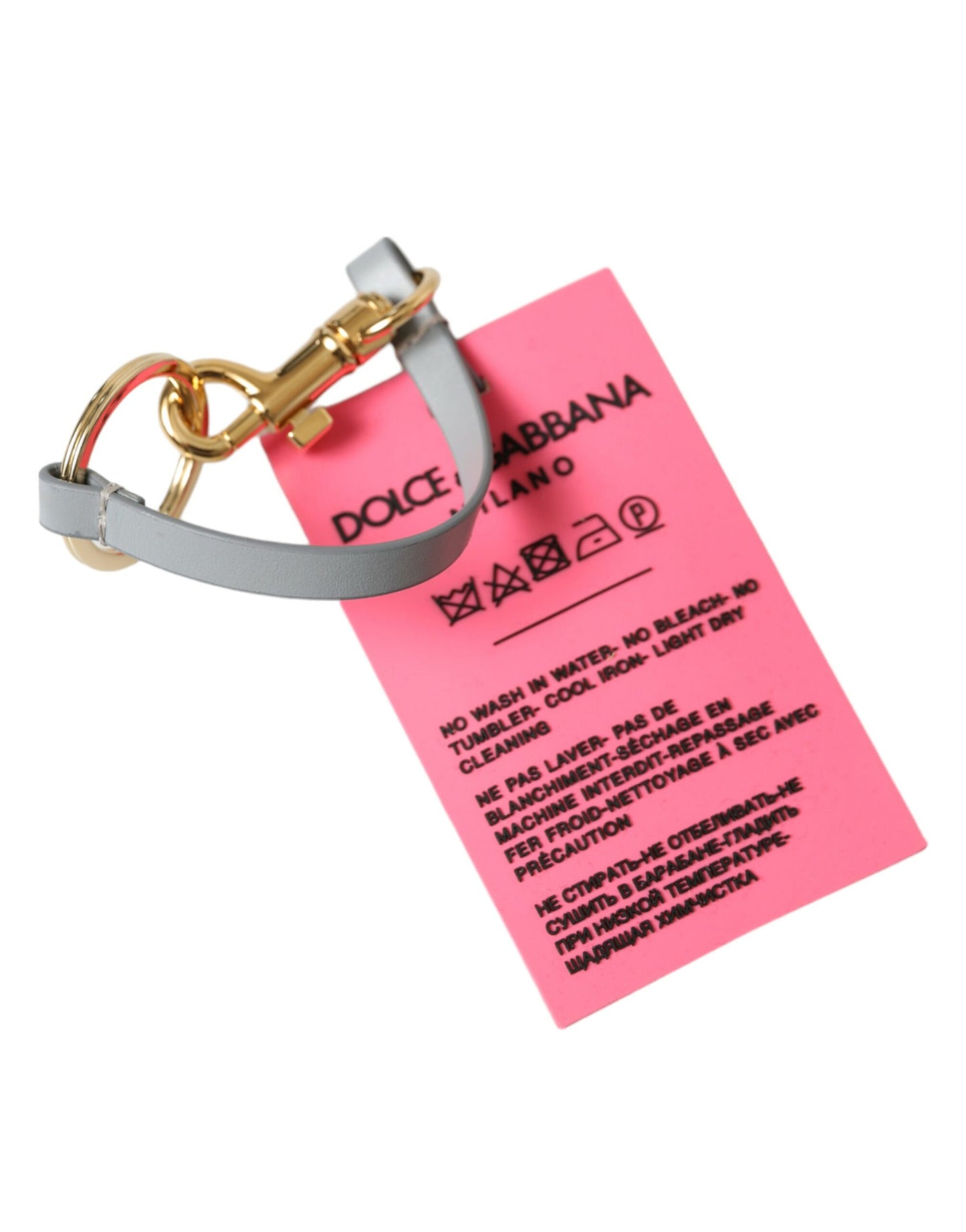 Dolce & Gabbana Chic Trifold Gold & Pink Key Holder Case Dolce & Gabbana