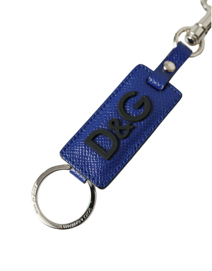 Dolce & Gabbana Elegant Blue Trifold Calf Leather Key Holder Dolce & Gabbana