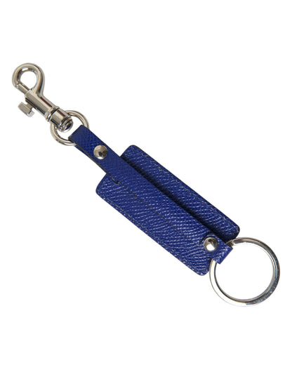 Dolce & Gabbana Elegant Blue Trifold Calf Leather Key Holder Dolce & Gabbana