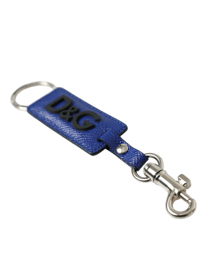 Dolce & Gabbana Elegant Blue Trifold Calf Leather Key Holder Dolce & Gabbana