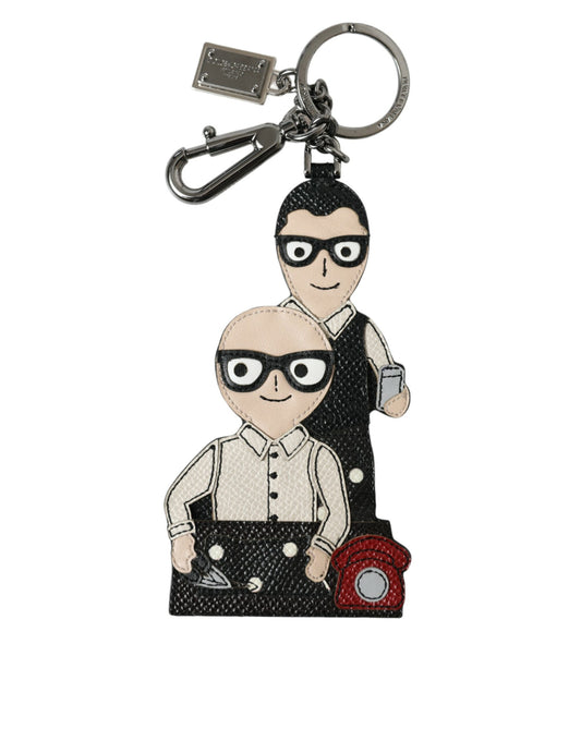 Dolce & Gabbana Elegant Multicolor Leather Keychain Dolce & Gabbana