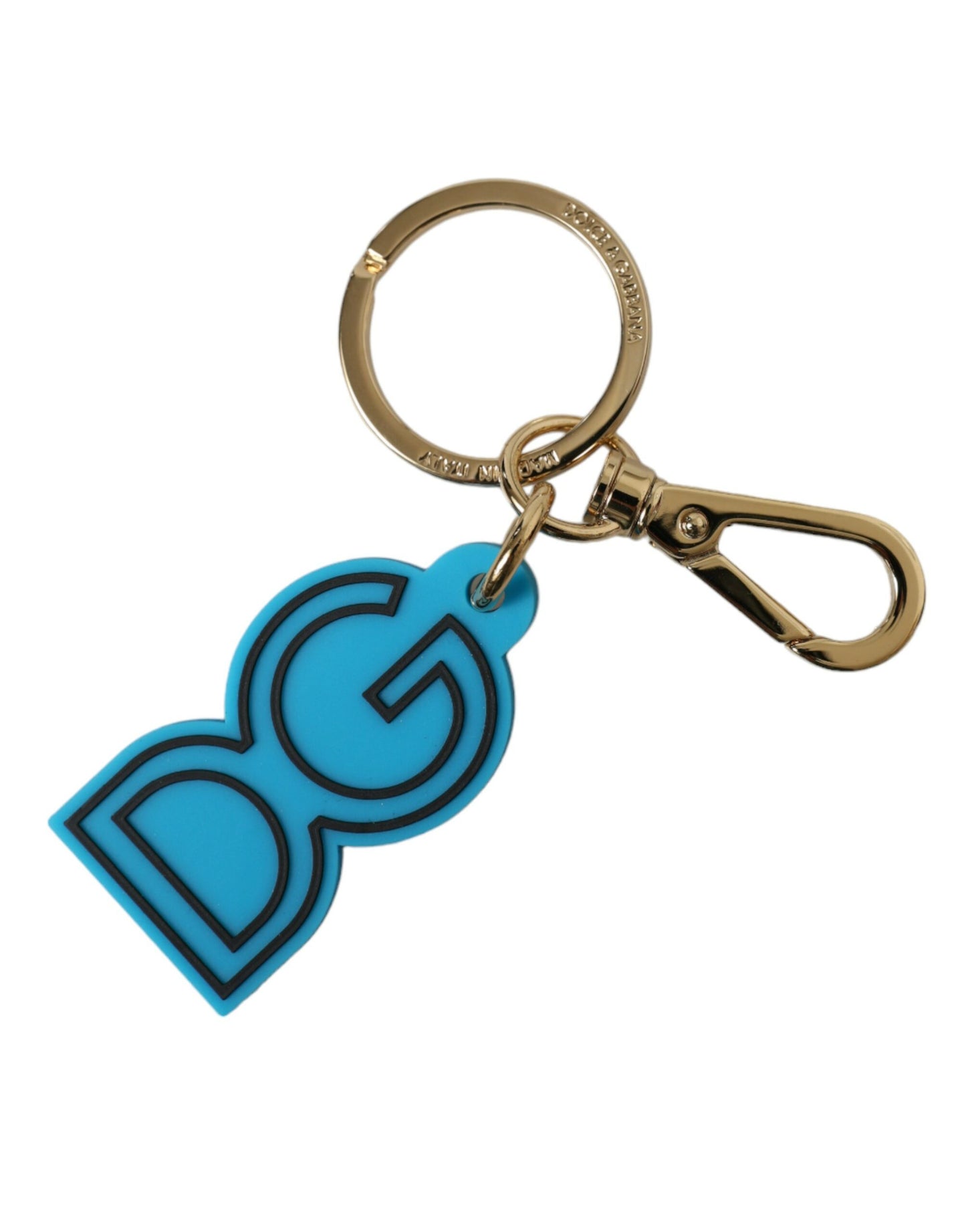 Dolce & Gabbana Elegant Blue & Gold Keychain Accessory Dolce & Gabbana