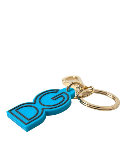 Dolce & Gabbana Elegant Blue & Gold Keychain Accessory Dolce & Gabbana