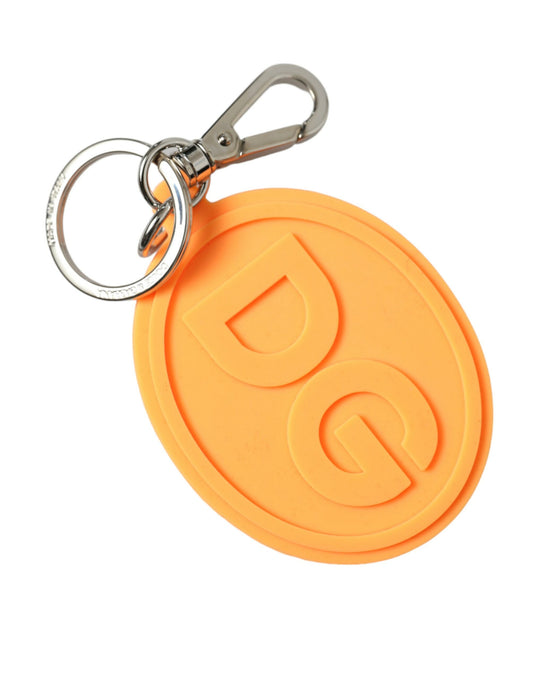 Dolce & Gabbana Elegant Orange Charm Keyring with Silver Detail Dolce & Gabbana